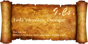 Ivánkovics Csongor névjegykártya